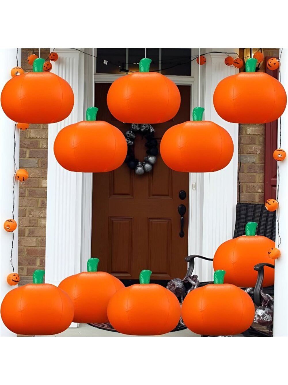 10 Pcs Inflatable Pumpkin Hanging Outdoor Halloween Fall Yard Decor